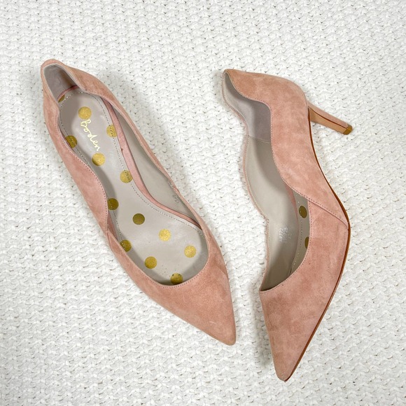 Boden Shoes - Boden Pale Pink Suede Wave Court Heels 42